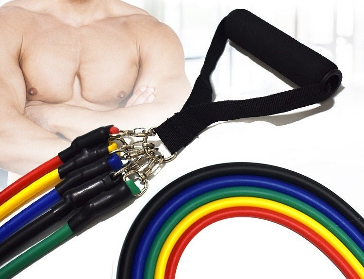 Sada 5 gum odporových na cvičení 100kg s úchyty (5731)