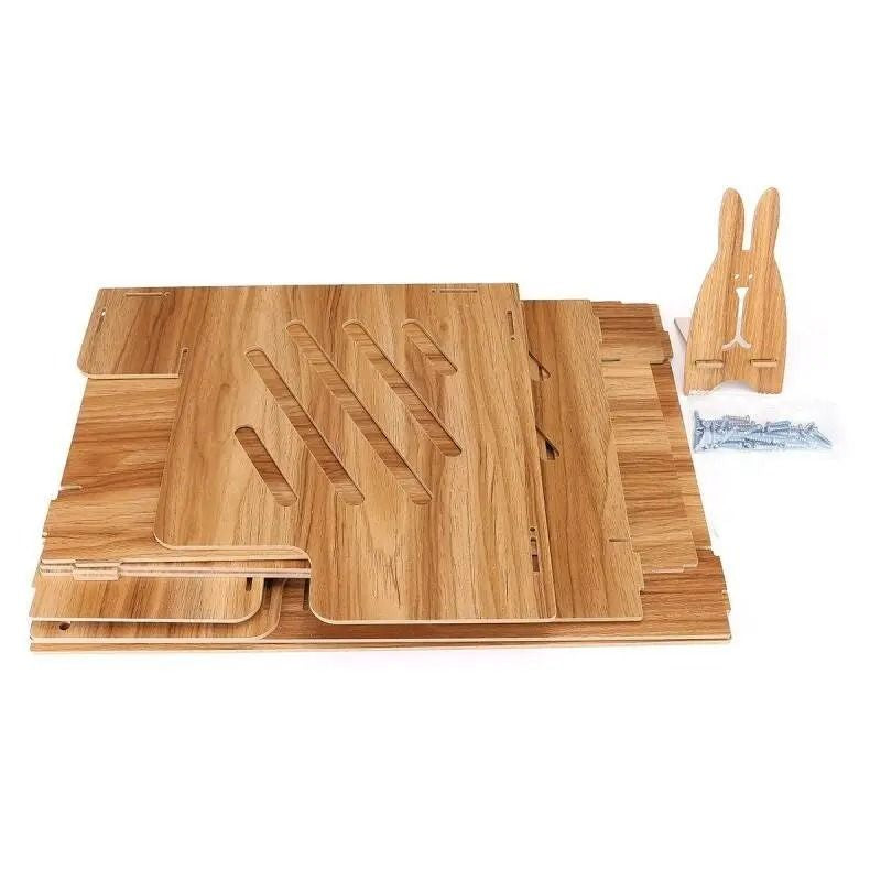 Organizér na stůl dřevěný - zásobník na propisky a knihy (5790)