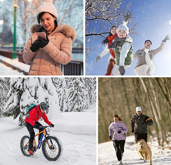 Teplé zimní dotykové rukavice tmavě šedé pro smartphone (54660004)