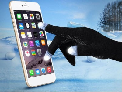 Teplé zimní dotykové rukavice tmavě šedé pro smartphone (54660004)