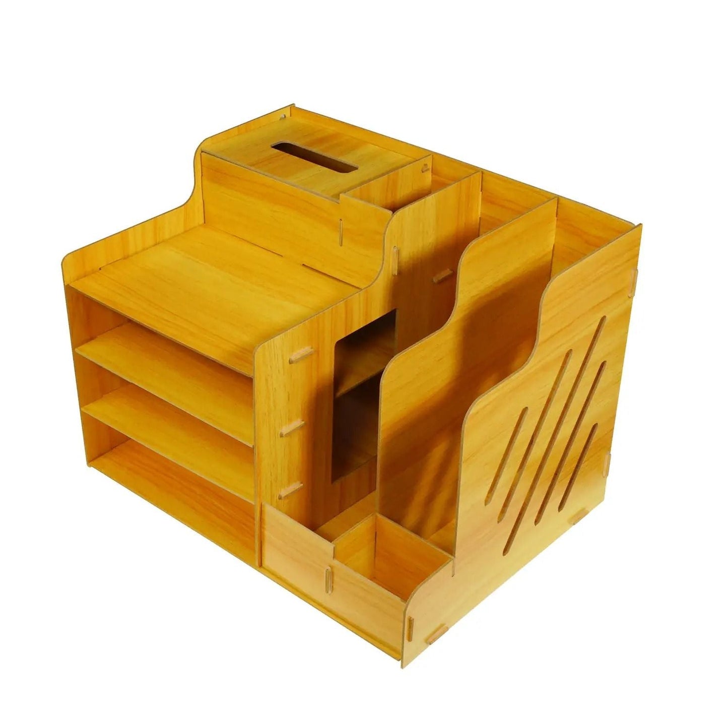 Organizér na stůl dřevěný - zásobník na propisky a knihy (5790)