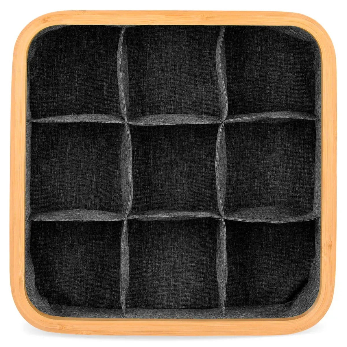 Organizér z bambusu na prádlo 9 přihrádek šedý (91650001)