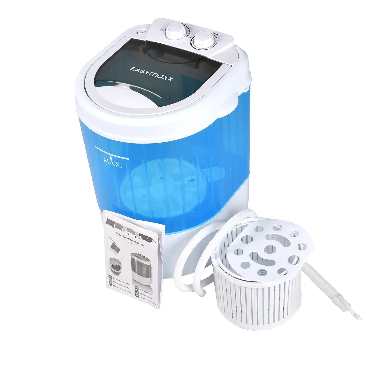 Mini cestovní pračka 260W s funkcí praní, máchání a odstřeďování (5638)