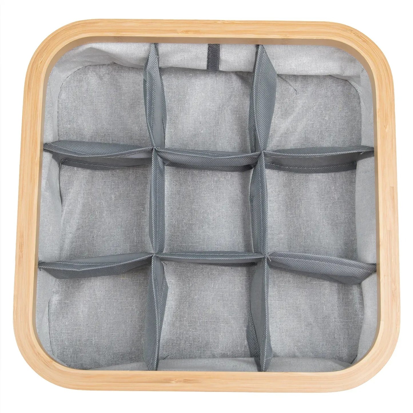 Organizér z bambusu na prádlo 9 přihrádek šedý (91650001)