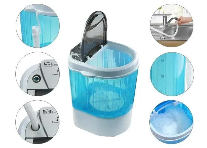 Mini cestovní pračka 260W s funkcí praní, máchání a odstřeďování (5638)