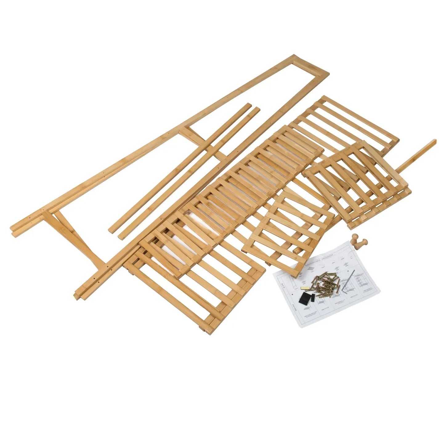 Bambusový věšák na oblečení s policemi (91680001)