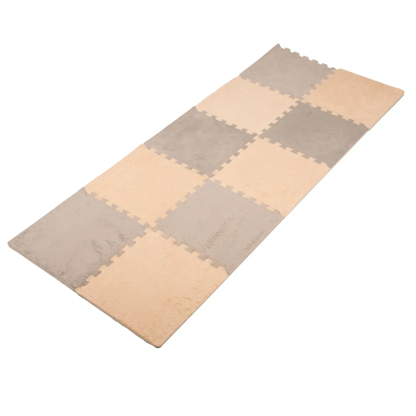 Béžová podlahová rohožka plyšová 30x30 cm - sada 10 kusů (84220003)
