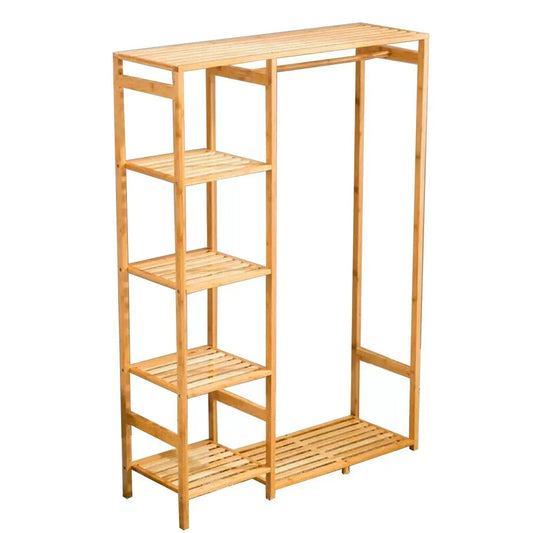 Bambusový stojan na oblečení s policí a organizérem (91670001)