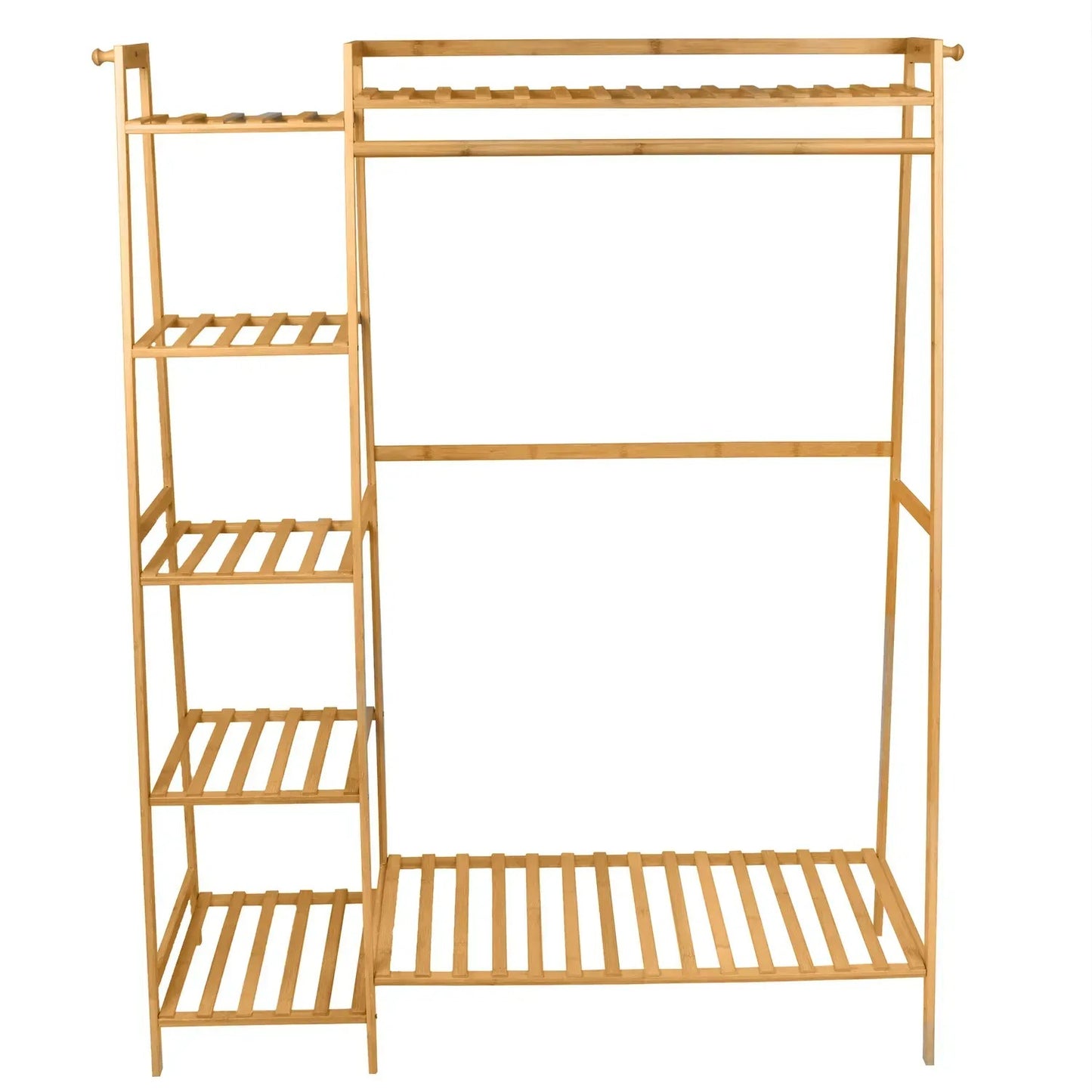 Bambusový věšák na oblečení s policemi (91680001)