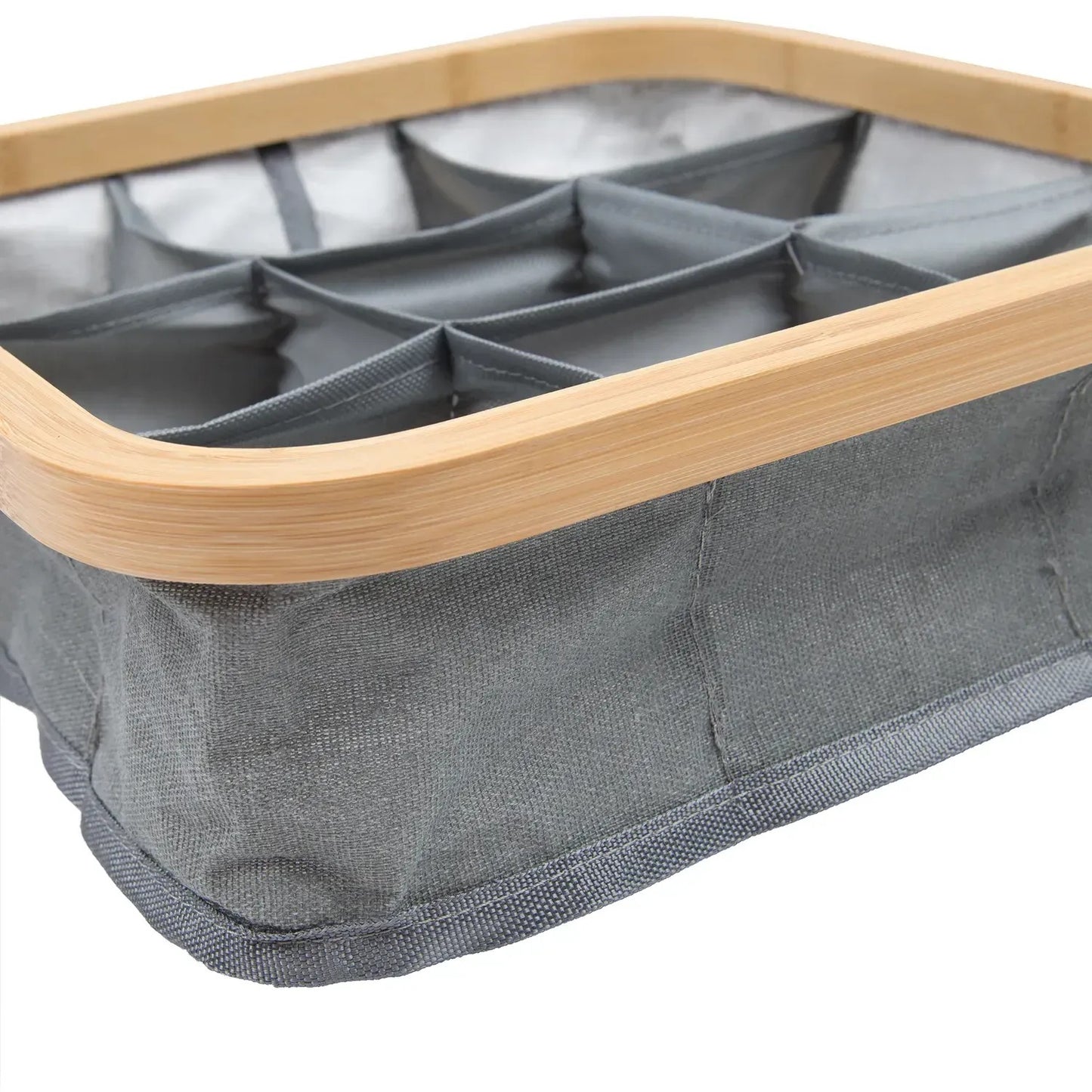 Organizér z bambusu na prádlo 9 přihrádek šedý (91650001)