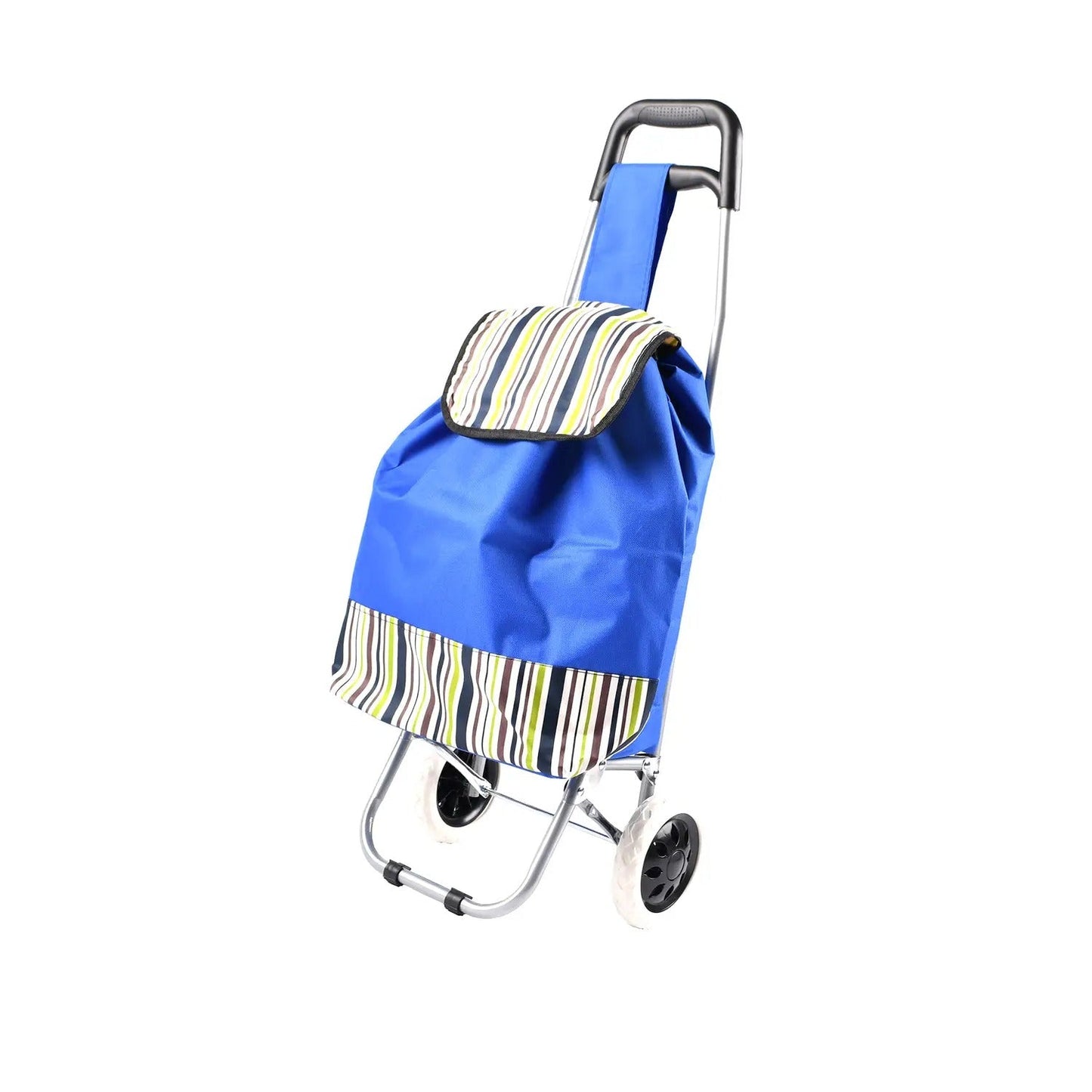 Nákupní vozík s koly, lehká taška modrá (C143)