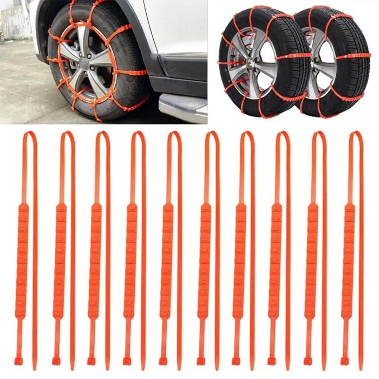 Sněhové řetězy plastové univerzální 10 ks (5623)