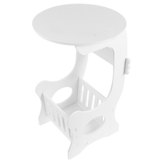 Kulatý bílý konferenční stolek do obývacího pokoje/ložnice (5895)