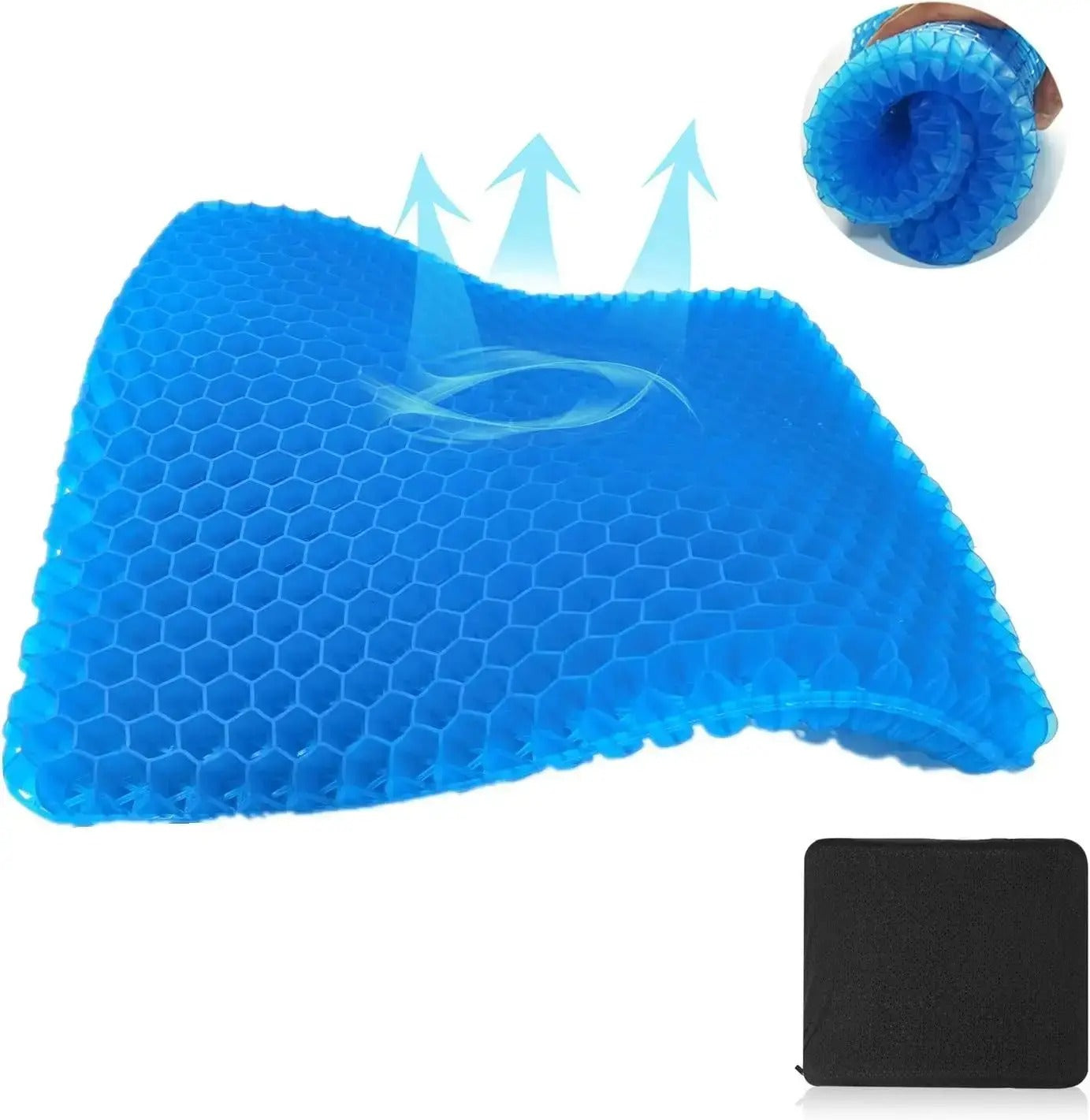 Ortopedický gelový polštář na židli, modrý (8435)