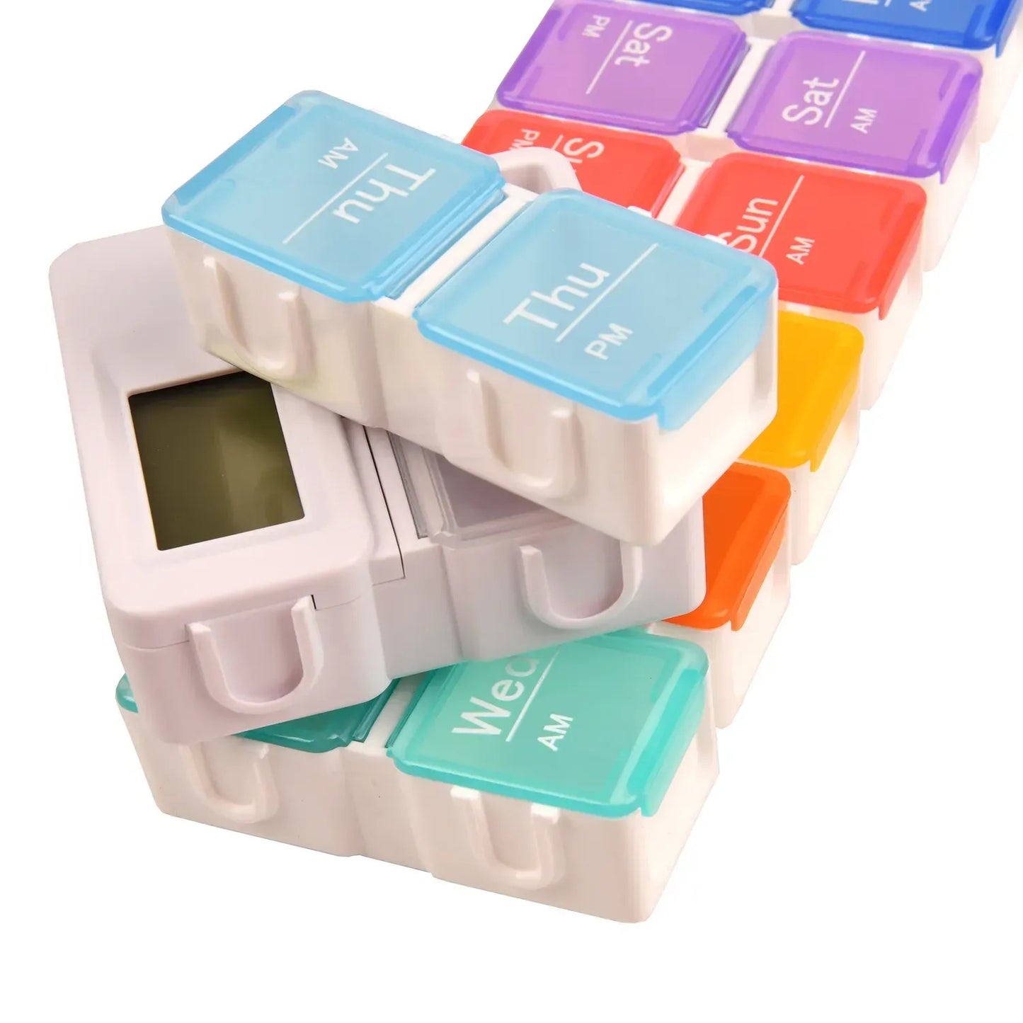 Kasetka na tablety organizer s časovačem, 15 přihrádek (8701)