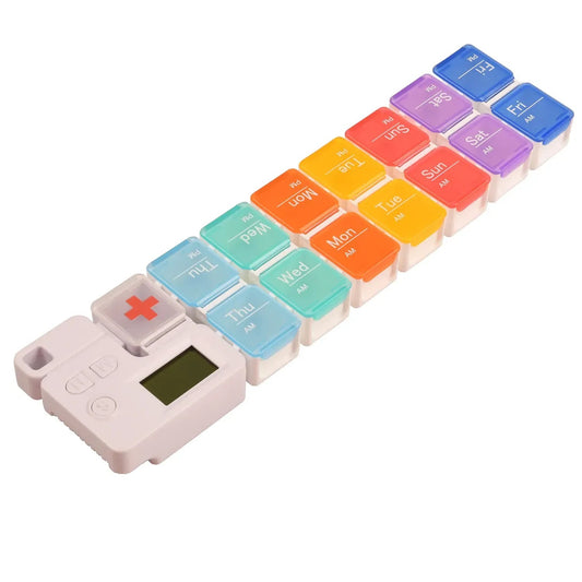 Kasetka na tablety organizer s časovačem, 15 přihrádek (8701)