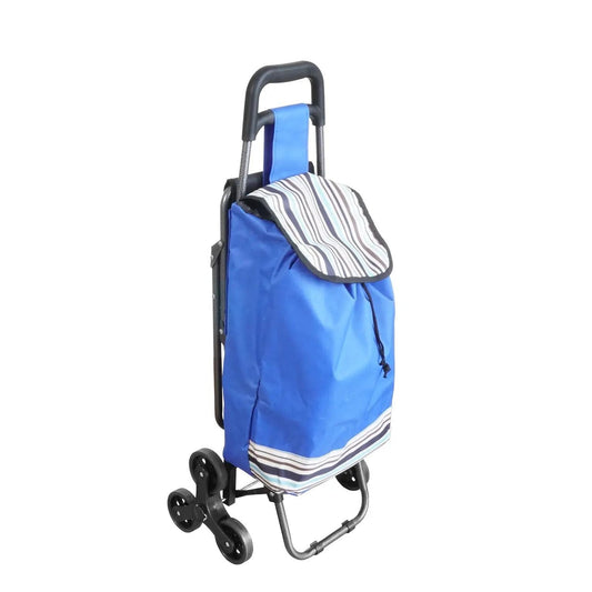 Nákupní vozík s židličkou, modrý (C077)