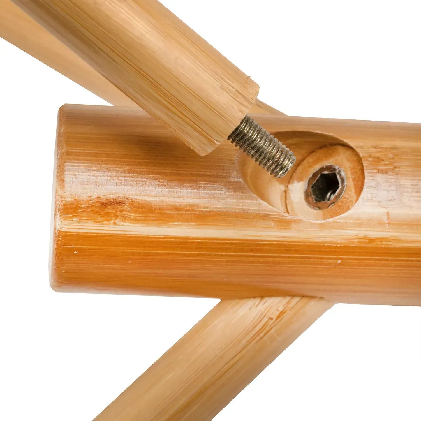 Bambusový stojanový věšák s 8 háčky, přírodní design, snadná montáž (91810001)