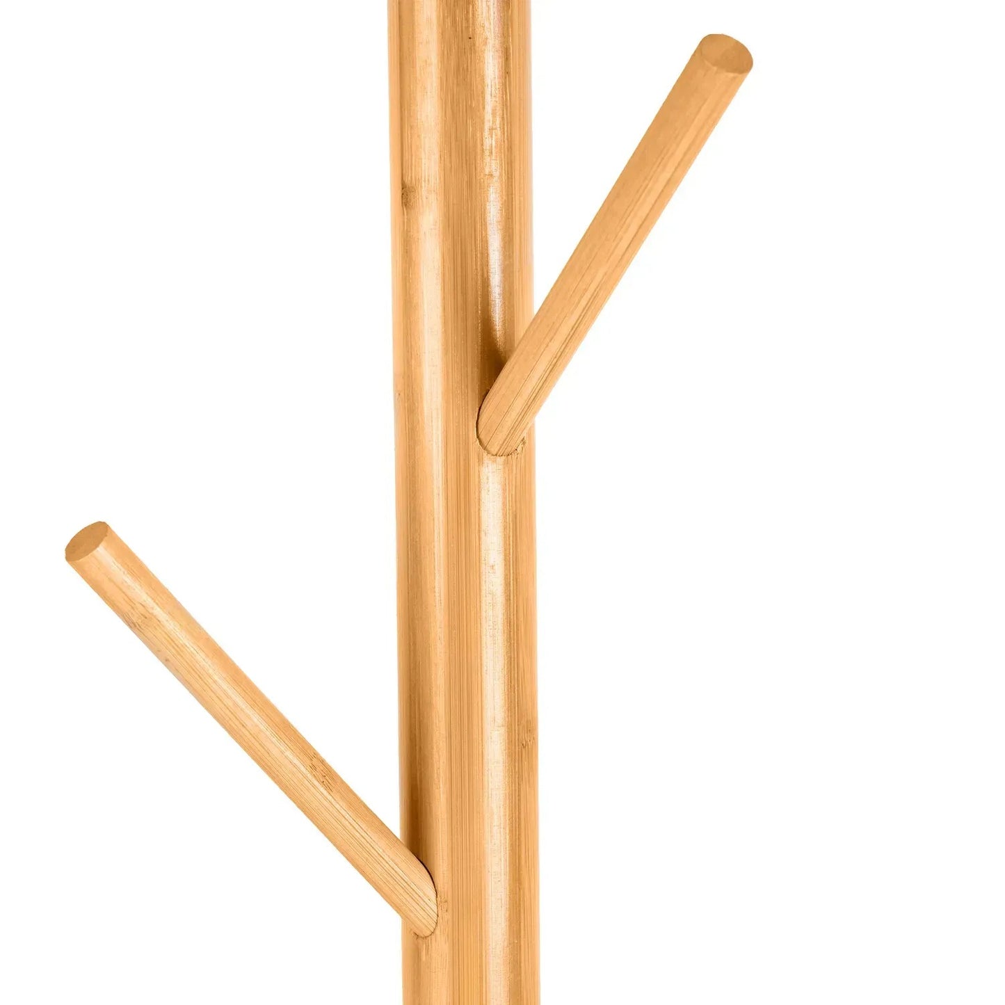 Bambusový stojanový věšák s 8 háčky, přírodní design, snadná montáž (91810001)