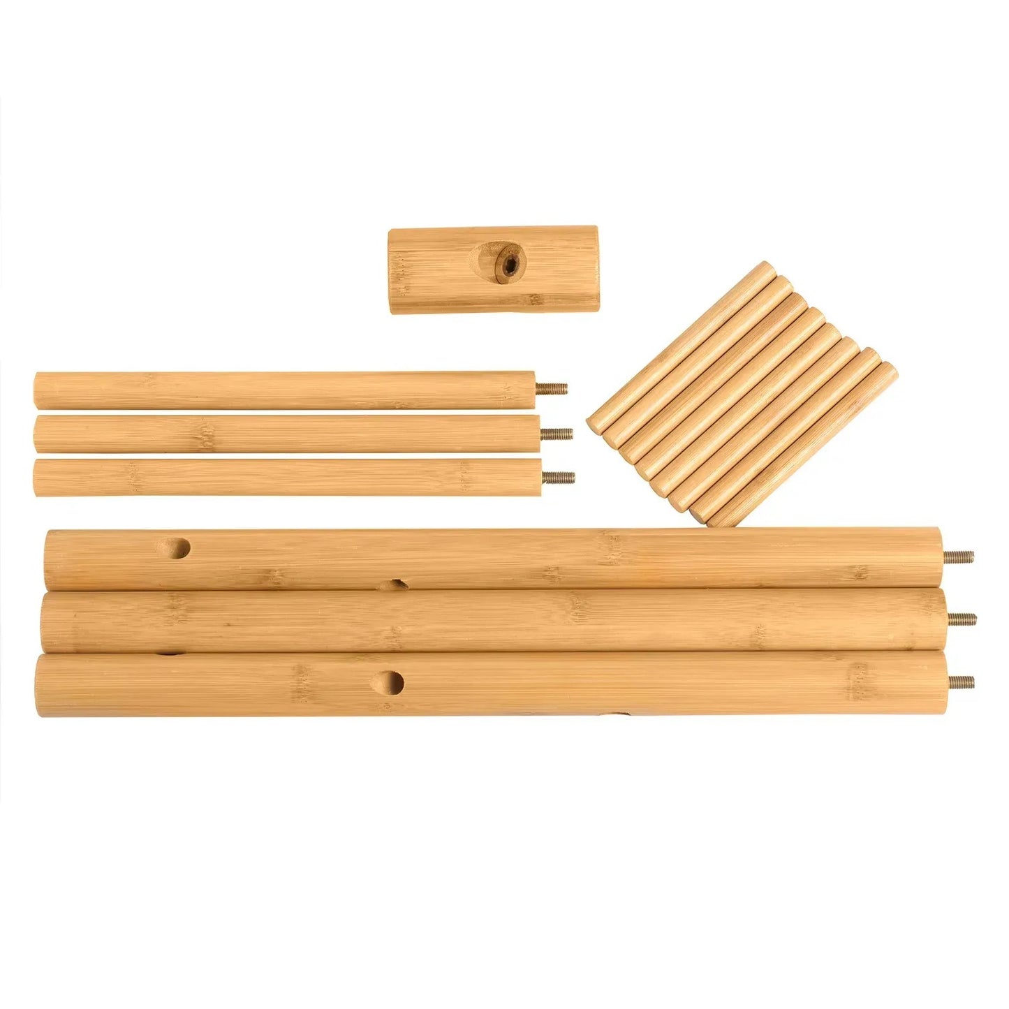 Bambusový stojanový věšák s 8 háčky, přírodní design, snadná montáž (91810001)