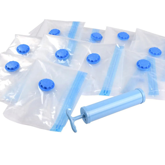 Vakuové pytle 10 ks s pumpou - Univerzální a pohodlné (5893)