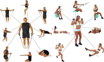 Sada 5 gum odporových na cvičení 100kg s úchyty (5731)