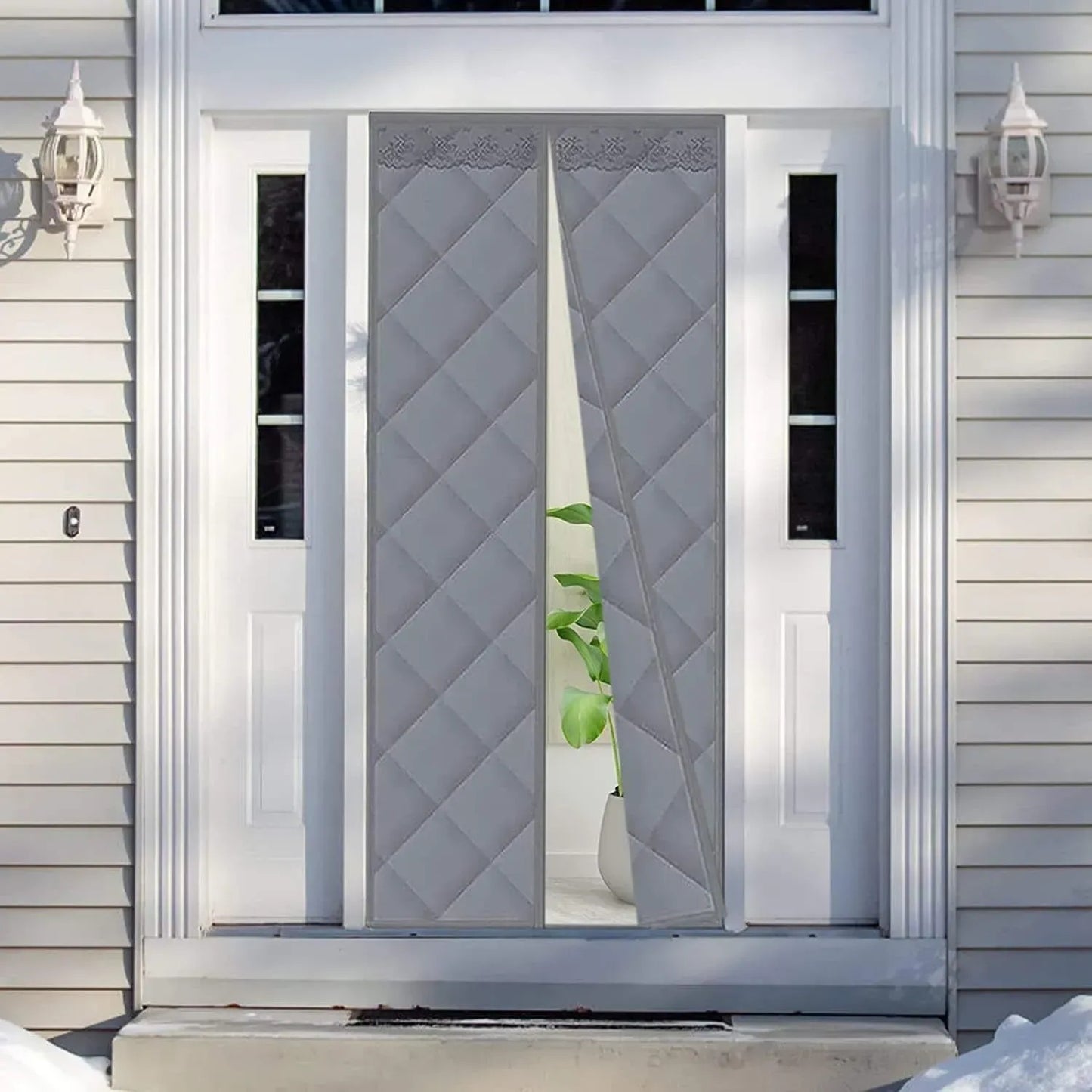 Magnetická tepelná závěsová clona na dveře, stříbrná barva 210х98 cm (83390002)