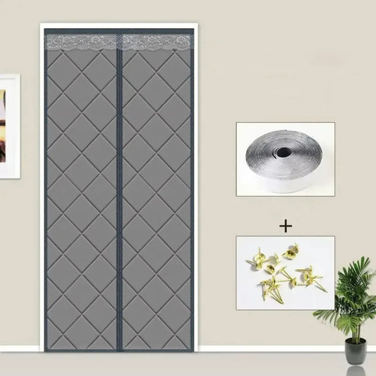 Magnetická tepelná závěsová clona na dveře, stříbrná barva 210х98 cm (83390002)