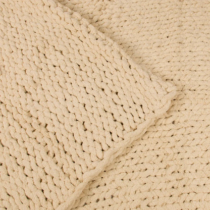 Koc Chenille Pletený Béžový 150x200 cm (90750001)