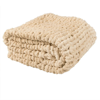 Koc Chenille Pletený Béžový 150x200 cm (90750001)