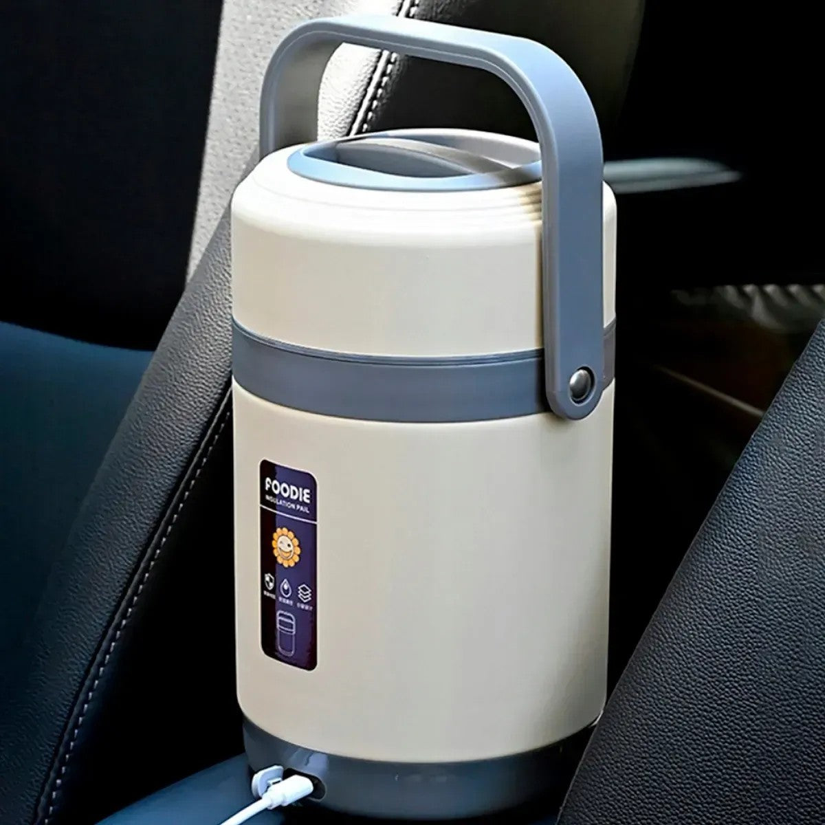 Dvoupatrový elektrický obědový box s USB ohřevem, 2 l (91590001)