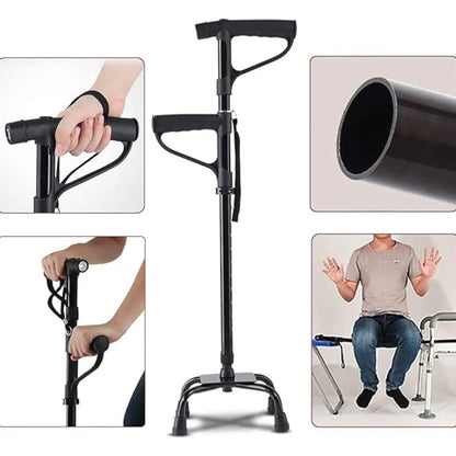 Regulovatelná rehabilitační hůl s baterkou (8562)