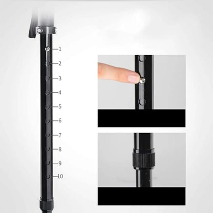 Regulovatelná rehabilitační hůl s baterkou (8562)