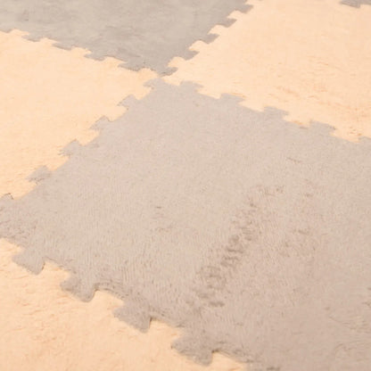 Béžová podlahová rohožka plyšová 30x30 cm - sada 10 kusů (84220003)