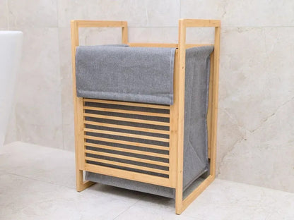 Koš na prádlo bambusový 45L s víkem (91800001)