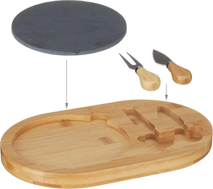 Bambusová deska na krájení a servírování sýra s příslušenstvím (91790001)