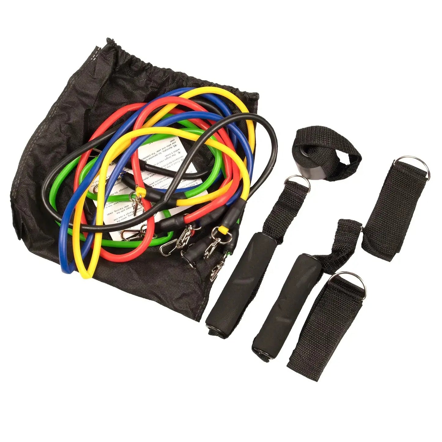 Sada 5 gum odporových na cvičení 100kg s úchyty (5731)