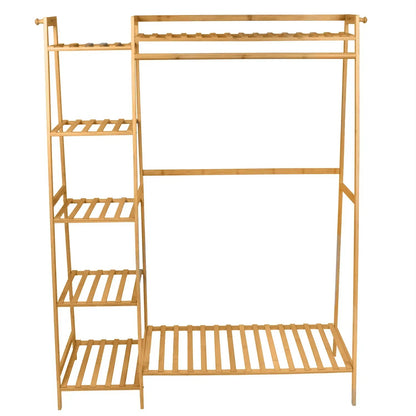 Bambusový věšák na oblečení s policemi (91680001)