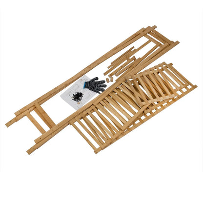 Bambusový stojan na oblečení s policí a organizérem (91670001)