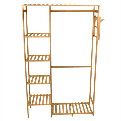 Bambusový stojan na oblečení s policí a organizérem (91670001)