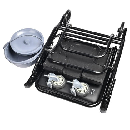 Toaletní a sprchový vozík pro osoby se zdravotním postižením s koly (8552)