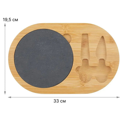 Bambusová deska na krájení a servírování sýra s příslušenstvím (91790001)