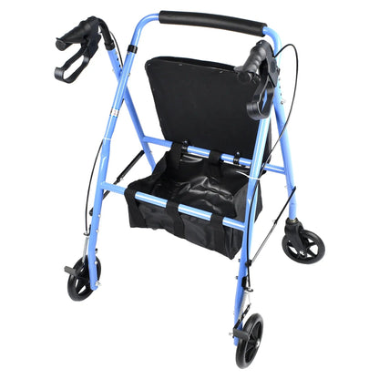 Čtyřkolový chodítko-rolátor s nastavitelnou výškou rukojetí pro seniory (8236)