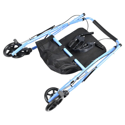 Čtyřkolový chodítko-rolátor s nastavitelnou výškou rukojetí pro seniory (8236)