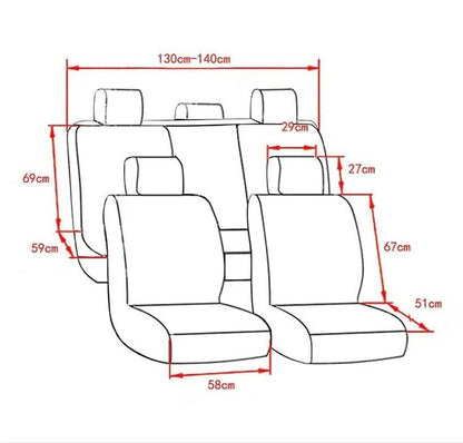 Převleky na automobily Eko-kůže Univerzální Černé (7155)