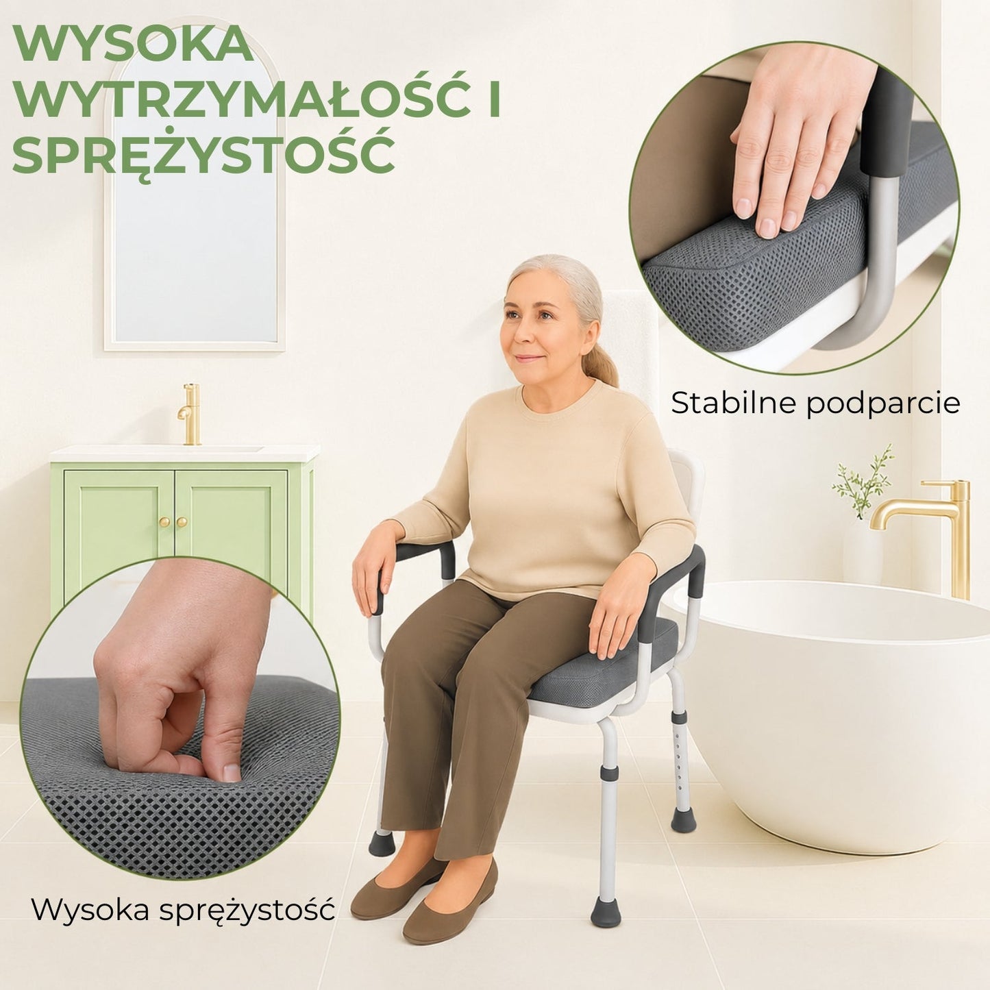 Měkká protiskluzová podložka na sprchovou sedačku (94430001)