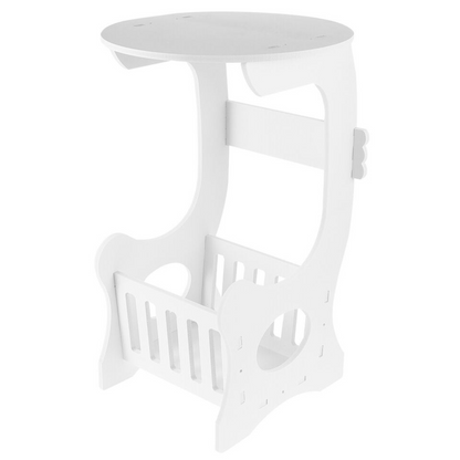 Kulatý bílý konferenční stolek do obývacího pokoje/ložnice (5895)