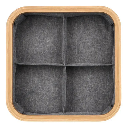 Organizér z bambusu se 4 přihrádkami a víkem (91850001)
