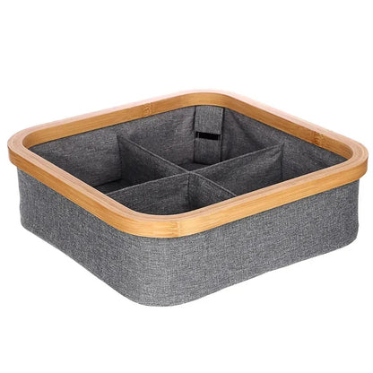 Organizér z bambusu se 4 přihrádkami a víkem (91850001)