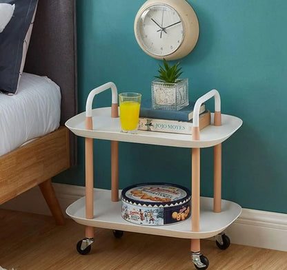 Kávový Stolek Obdélníkový na Kolečkách, Odolný, Dva Úrovně (83630001)